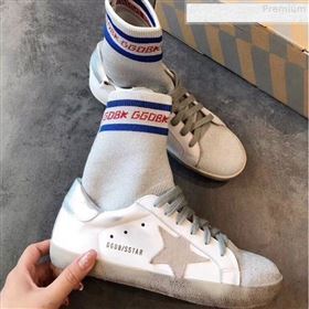 Golden Goose GGDB Star Sock Sneaker Boots White/Silver Tail 2019 (EM-9080731)