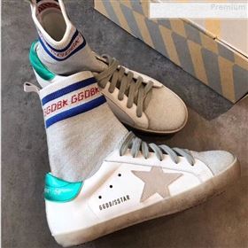 Golden Goose GGDB Star Sock Sneaker Boots White/Green Tail 2019 (EM-9080734)