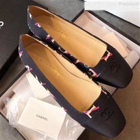 Chanel Print Canvas Square Top Open Flat Ballerinas 2019 (EM-9081010)