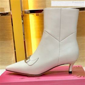 Gucci Zumi Leather Heel Short Boot 577157 White 2019 (SIYA-9081016)