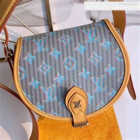 Louis Vuitton Tambourin Monogram Pop Round Shoulder Bag M55460 Blue 2019 (KD-9080904)