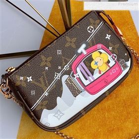 Louis Vuitton Christmas Print Mini Pochette Accessoires Pouch in Monogram Canvas M58009 2019 (Fang-9080908)