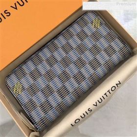 Louis Vuitton LV Damier Pop Zippy Long Wallet N68662 Blue 2019 (GAOS-9080920)