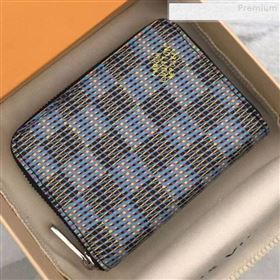 Louis Vuitton LV Damier Pop Zippy Coin Purse Wallet M68663 Blue 2019 (GAOS-9080918)