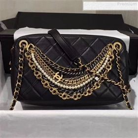 Chanel Quilted Leather Chain Tassel Camera Case Shoulder Bag AS0773 Black 2019 (GANEN-9081332)