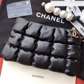 Chanel Quilted Lambskin Pearl Small Evening Clutch AS0629 Black 2019 (FM-9081344)