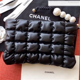 Chanel Quilted Lambskin Pearl Large Evening Clutch AS0630 Black 2019 (FM-9081345)