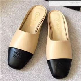 Chanel Lambskin Flat Mules Beige 02 2019 (XZG-9081619)