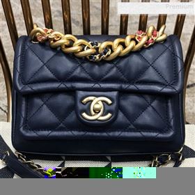 Chanel Quilted Lambskin Small Flap Bag AS0936 Blue 2019 (JDH-9081710)