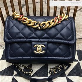 Chanel Quilted Lambskin Medium Flap Bag AS0937 Blue 2019 (JDH-9081711)