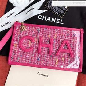 Chanel PVC and Tweed Small Pouch AP0359 Pink 2019 (SSZ-9081722)