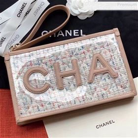 Chanel PVC and Tweed Small Pouch AP0359 Nude 2019 (SSZ-9081724)