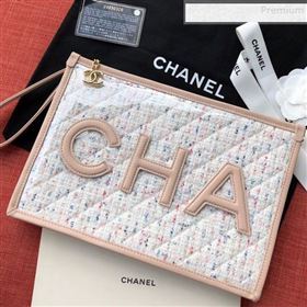 Chanel PVC and Tweed Large Pouch AP0360 Nude 2019 (SSZ-9081723)