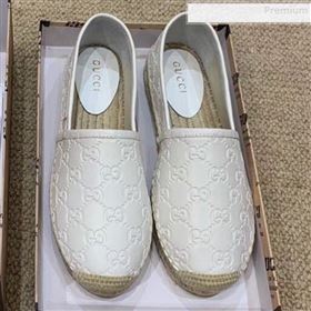 Gucci Signature GG Leather Espadrilles White  2019 (HANB-9081538)