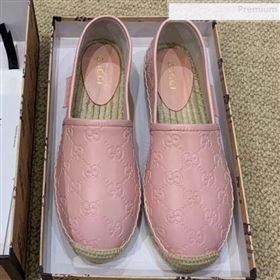 Gucci Signature GG Leather Espadrilles Pink 2019 (HANB-9081537)