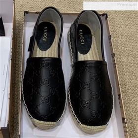 Gucci Signature GG Leather Espadrilles Black 2019 (HANB-9081536)