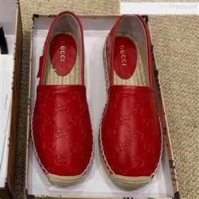 Gucci Signature GG Leather Espadrilles Red 2019 (HANB-9081535)