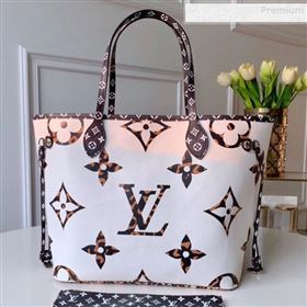 Louis Vuitton Neverfull MM Tote Bag in Animal Print Monogram M44716 White 2019 (KD-9081540)