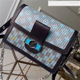 Louis Vuitton Dauphine MM Monogram Pop Print Shoulder Bag M55452 Blue 2019 (FANG-9081402)