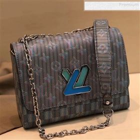 Louis Vuitton Monogram Pop Twist MM Shoulder Bag M55480 Blue 2019 (GAOS-9081408)