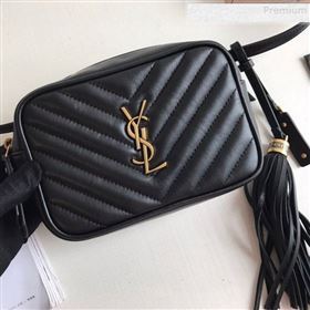 Saint Laurent Lou Belt Bag in Matelasse Leather 534817 Black 2019 (KTS-9081502)