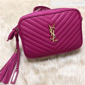 Saint Laurent Lou Camera Shoulder Bag in Quilted Leather 520534 Hot Pink 2018 (KTS-9081508)