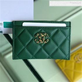 Chanel Quilted Lambskin Chain CC Card Holder AP0731 Green 2019 (SHANS-9101852)