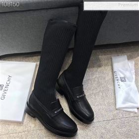 Givenchy Calfskin and Stretch Fabric High Boots Black 2019 (ZM-9102331)