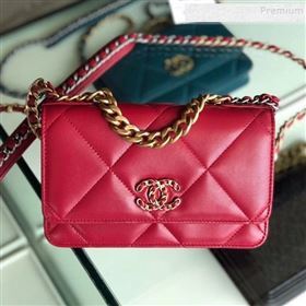 Chanel Quilted 19 Wallet on Chain WOC AP0957 Red 2019 (FM-9101410)