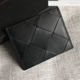 Bottega Veneta Maxi-Woven Card Holder Black 2019 (MISU-9101838)