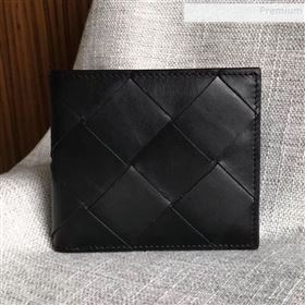 Bottega Veneta Maxi-Woven Fold Wallet Black 2019 (MISU-9101836)