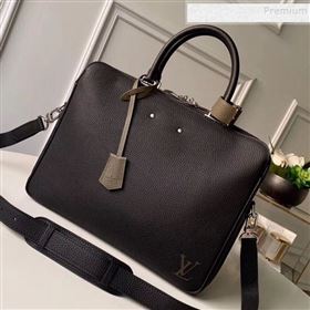 Louis Vuitton Mens Armand Briefcase MM Top Handle Bag M55227 Black 2019 (KIKI-9101767)