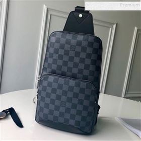 Louis Vuitton Mens Avenue Damier Graphite Canvas Sling Shoulder Bag N41719 2019 (KD-9101776)