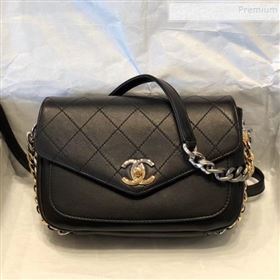 Chanel Quilted Calfskin Flap Bag AS0413 Black 2019 (SMJD-9102207)