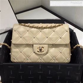 Chanel Quilted Pearl Lambskin Flap Bag AS1202 Apricot 2019 (KAIS-9102211)