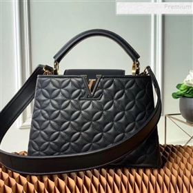 Louis Vuitton Capucines BB Monogram Flower Top Handle Bag M55360 Black 2019 (KIKI-9102237)