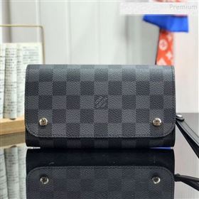 Louis Vuitton Kasai Damier Graphite Canvas Clutch N58080 2019 (HAIT-9102242)