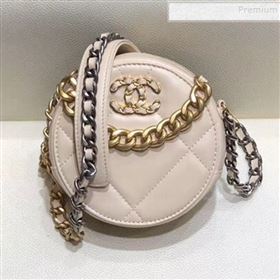 Chanel Maxi-Quilted Lambskin Round Clutch with Chain Apricot 2019 (SMJD-9102202)