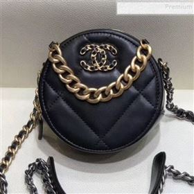 Chanel Maxi-Quilted Lambskin Round Clutch with Chain Black 2019 (SMJD-9102204)