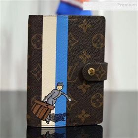 Louis Vuitton Monogram Canvas Print Small Ring Agenda Book Cover R20005 Blue 06 2019 (YILU-9103143)