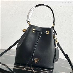 Prada Saffiano Leather Bucket Bag 1BE032 Black 2019 (PYZ-9102417)