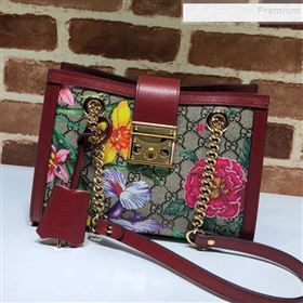 Gucci Padlock GG Flora Small Shoulder Bag 498156 Red 2019 (DLH-9102928)