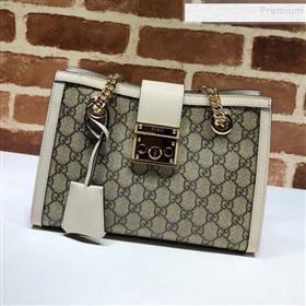 Gucci Padlock GG Canvas Small Shoulder Bag 498156 White 2019 (DLH-9102930)