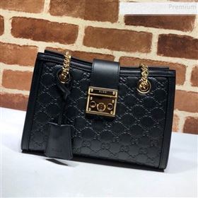 Gucci Padlock Signature Small Shoulder Bag 498156 Black 2019 (DLH-9102932)