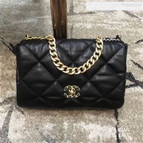 Chanel Quilted Goatskin 19 Maxi Flap Bag AS1162 Black 2019 (JDH-9102803)