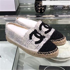 Chanel Tweed Espadrilles G29762 White 2019 (XO-9110141)