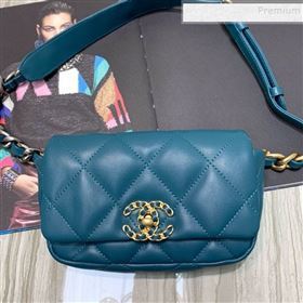 Chanel Quilted Leather 19 Belt Bag/Waist Bag Turquoise 2019 (FM-9110433)