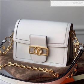 Louis Vuitton Dauphine Mini Smooth Leather Shoulder Bag M55836 White 2020 (KIKI-9110442)