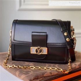 Louis Vuitton Dauphine MM Smooth Leather Shoulder Bag M55735 Black 2020 (KIKI-9110441)