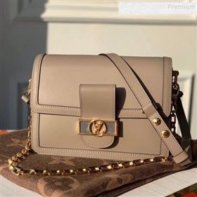 Louis Vuitton Dauphine MM Smooth Leather Shoulder Bag M55735 Grey 2020 (KIKI-9110440)
